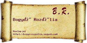Bogyó Rozália névjegykártya